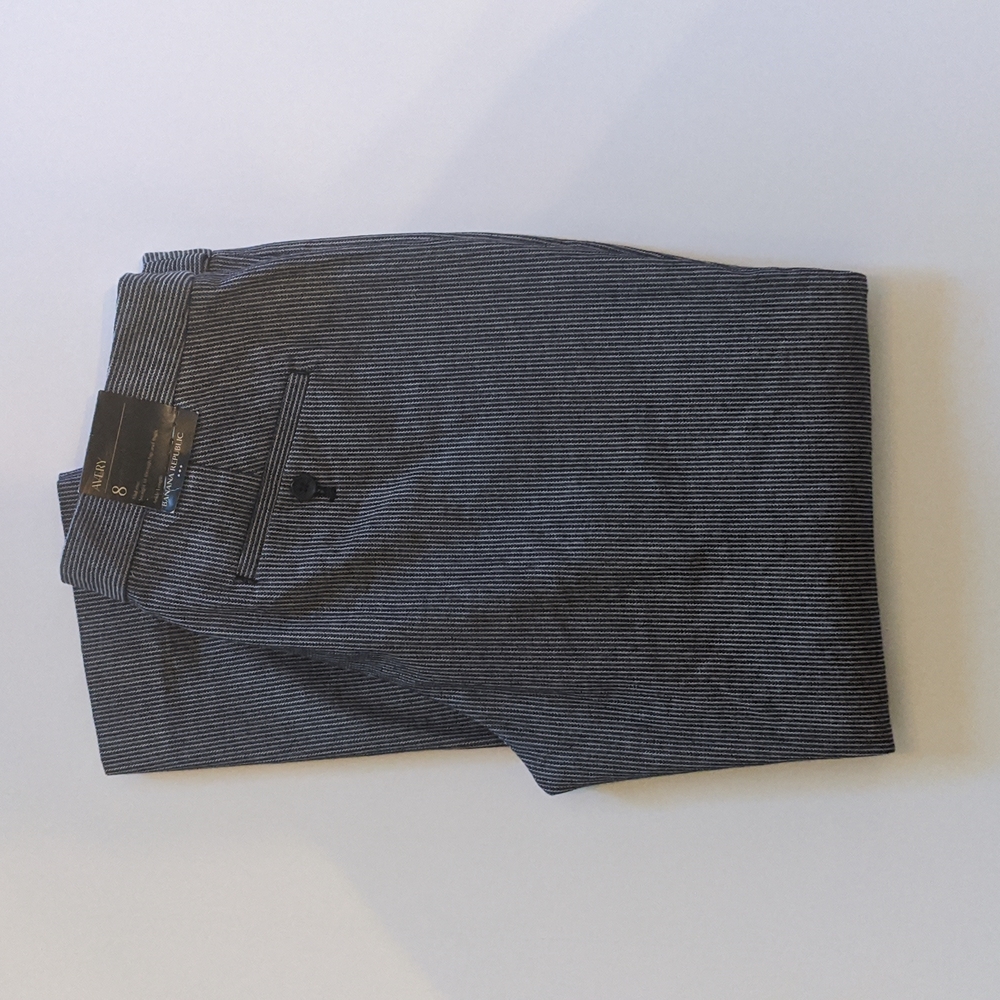 Banana Republic Avery Ankle Pants, Herringbone black and white, size 8
